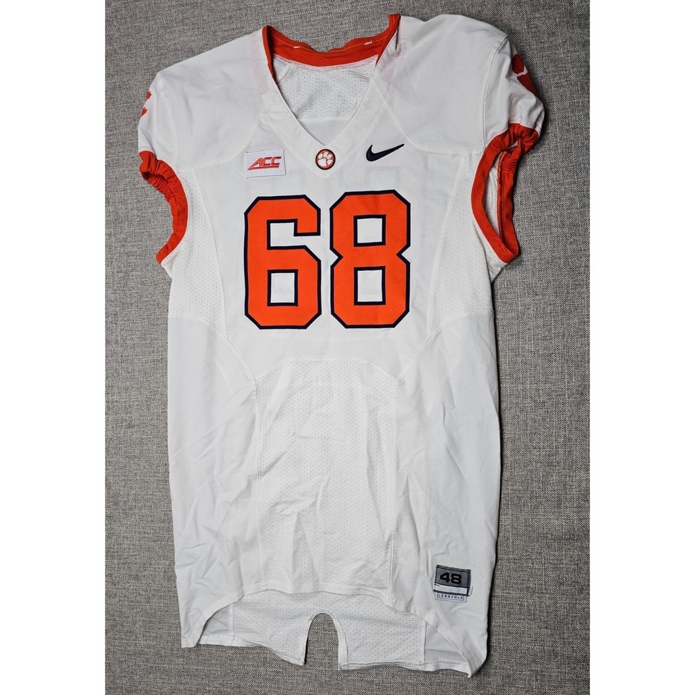 Clemson Tigers Football‎ Jersey Mens 48 L White Game Worn Team Issued Nike #68